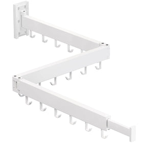 HEILAIYI wall-mounted drying rack folded against the wall, space-saving design.