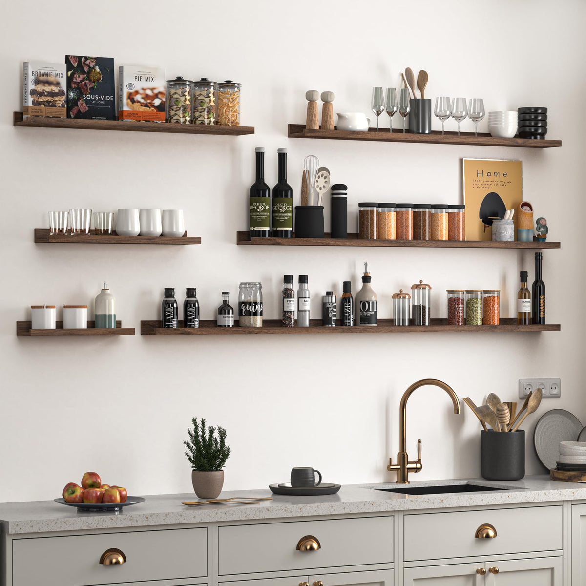 Heimlove storage ledge shelves suitable for collectibles, books, and photos.