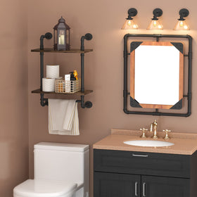 Helsin wall-mounted towel bar shelf keeps towels organized while saving wall space.