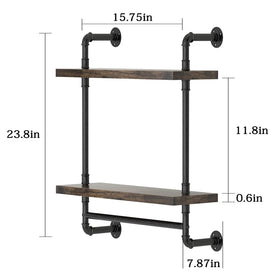 Helsin versatile industrial shelf fits living rooms and entryways.