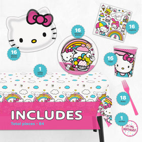 Hello Kitty paper plates for sturdy serving of pizza and cake