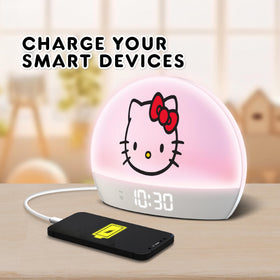 Hello Kitty Sunrise Alarm Clock USB port for charging devices