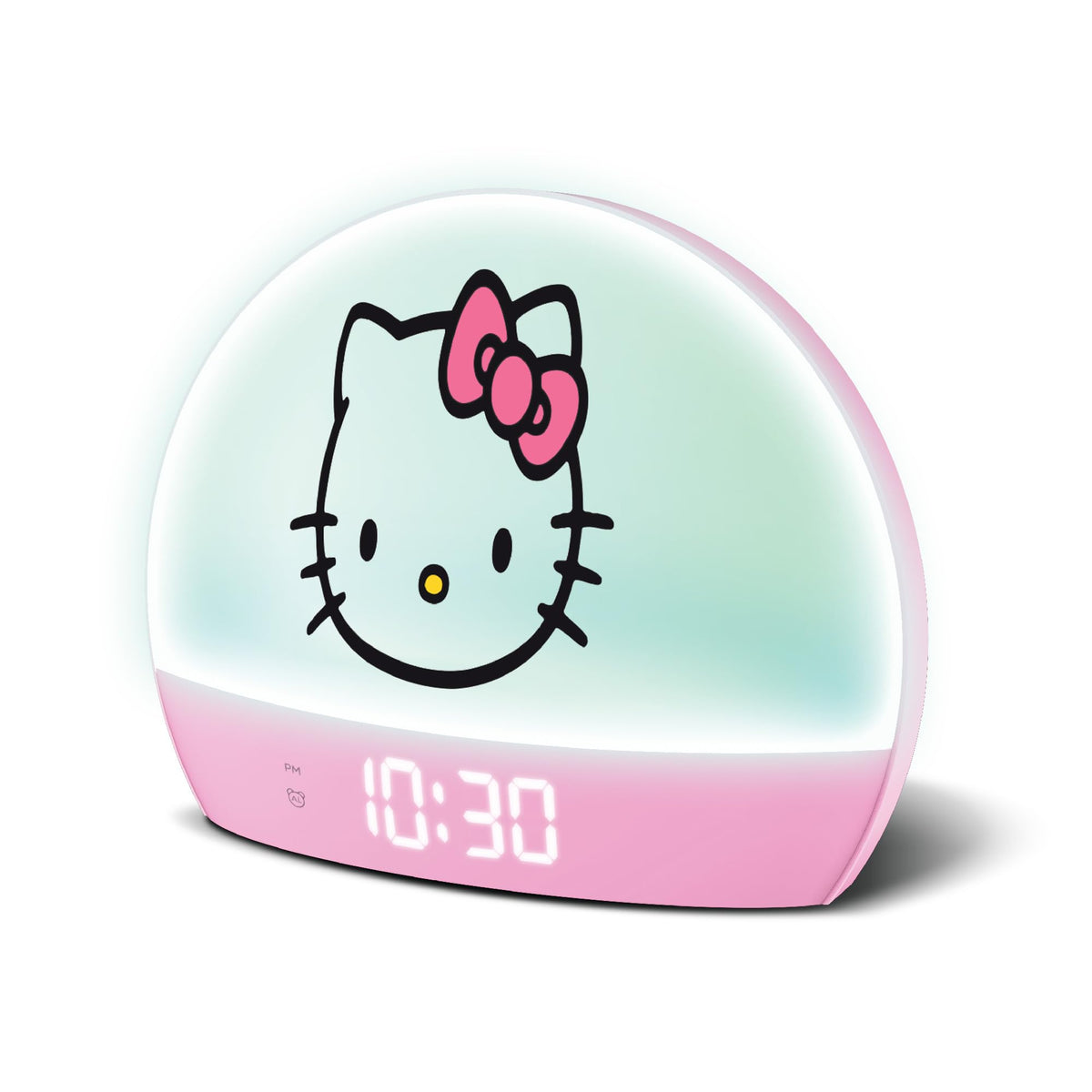 Hello Kitty Sunrise Alarm Clock with gradual lighting for a gentle wake-up.