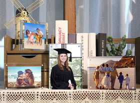 HELPLEX UV-protected acrylic helps preserve photos against fading.