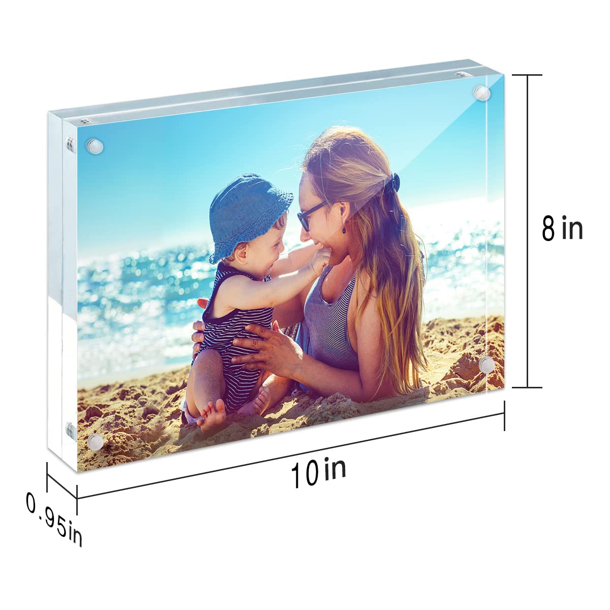 HELPLEX double-sided magnetic frame; easy photo swapping.