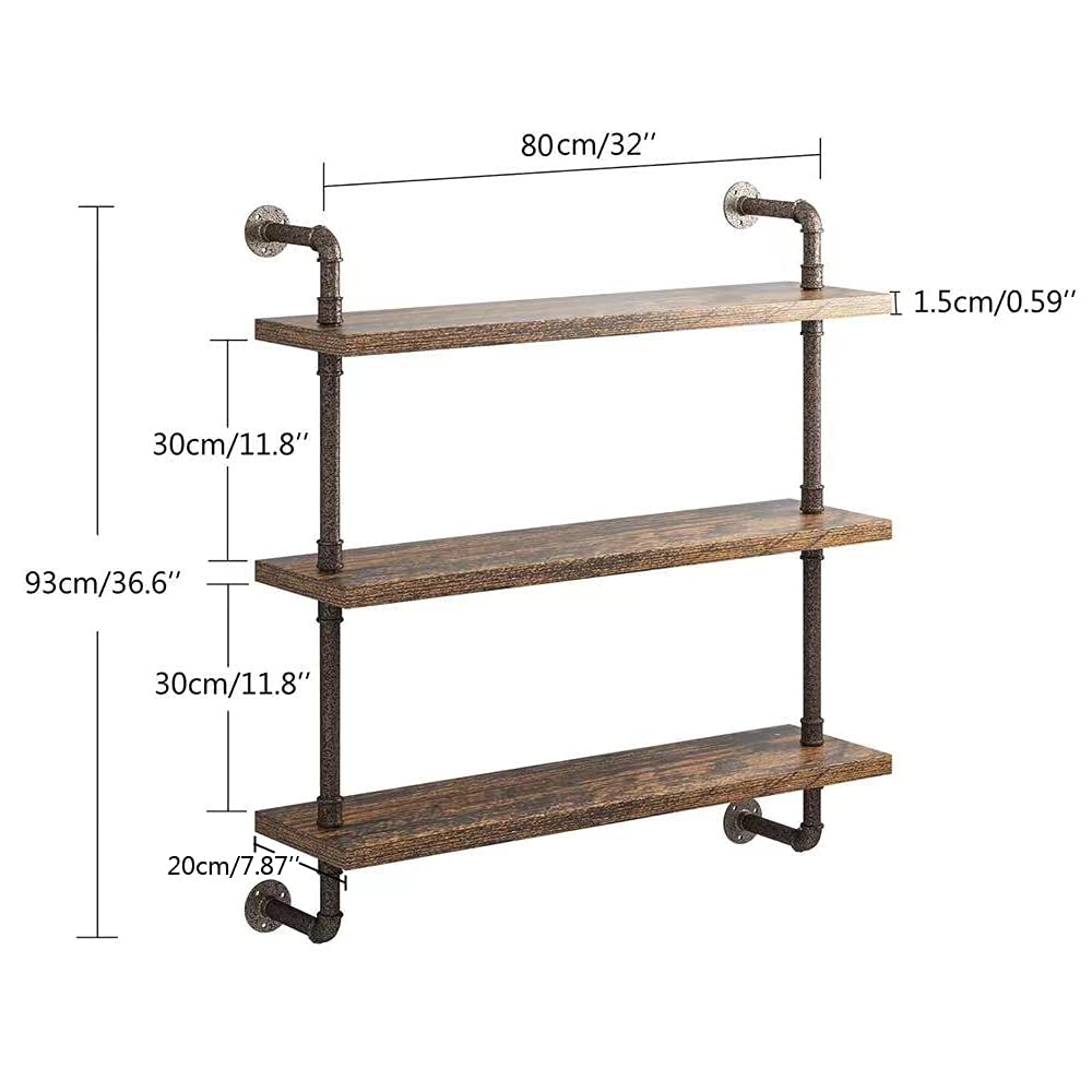 Helsin 3-Tier Industrial Pipe Shelf office-documents display keeps essentials within reach.