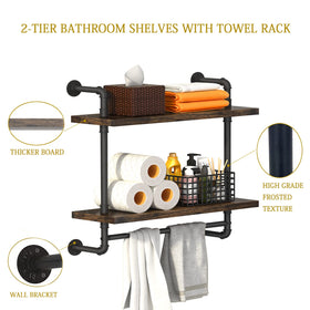 Helsin heavy-duty wall shelf with 0.6-inch plank supports everyday items.