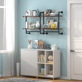 Helsin metal towel rack with shelf adds space in kitchens or bathrooms.