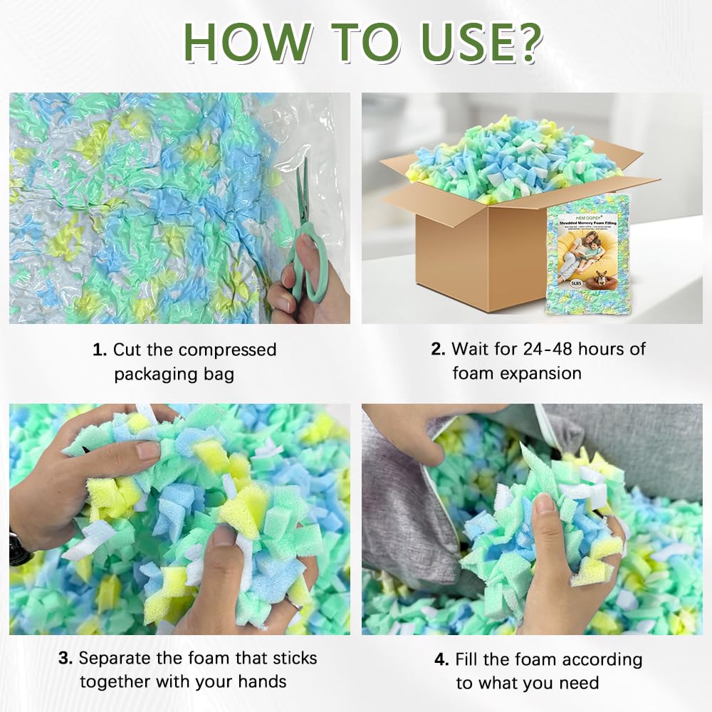Hem Dgpsy pillow refill with durable memory foam strands