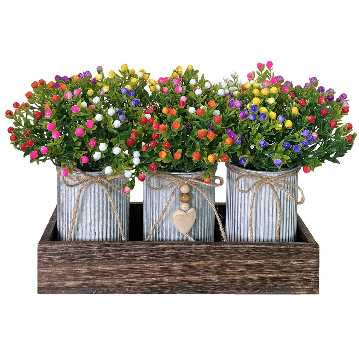 HEMYLU table centerpiece with wood tray for elegant desk decor.