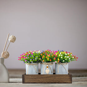 HEMYLU wood planter box set creates a complete decor focal point.