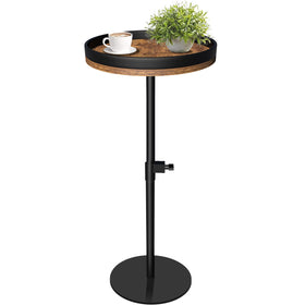 HENAYUK drink table with brown round wood top for versatile living room use