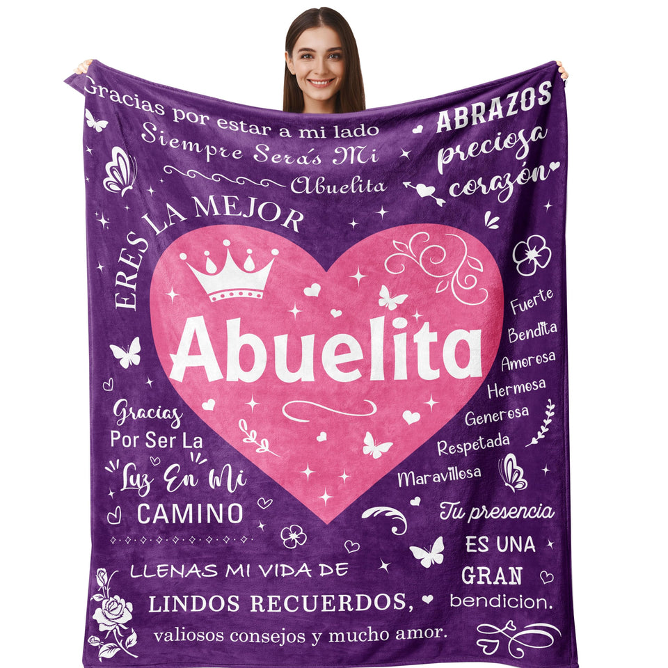 Henazin Abuelita blanket 50x60 laid out for warmth