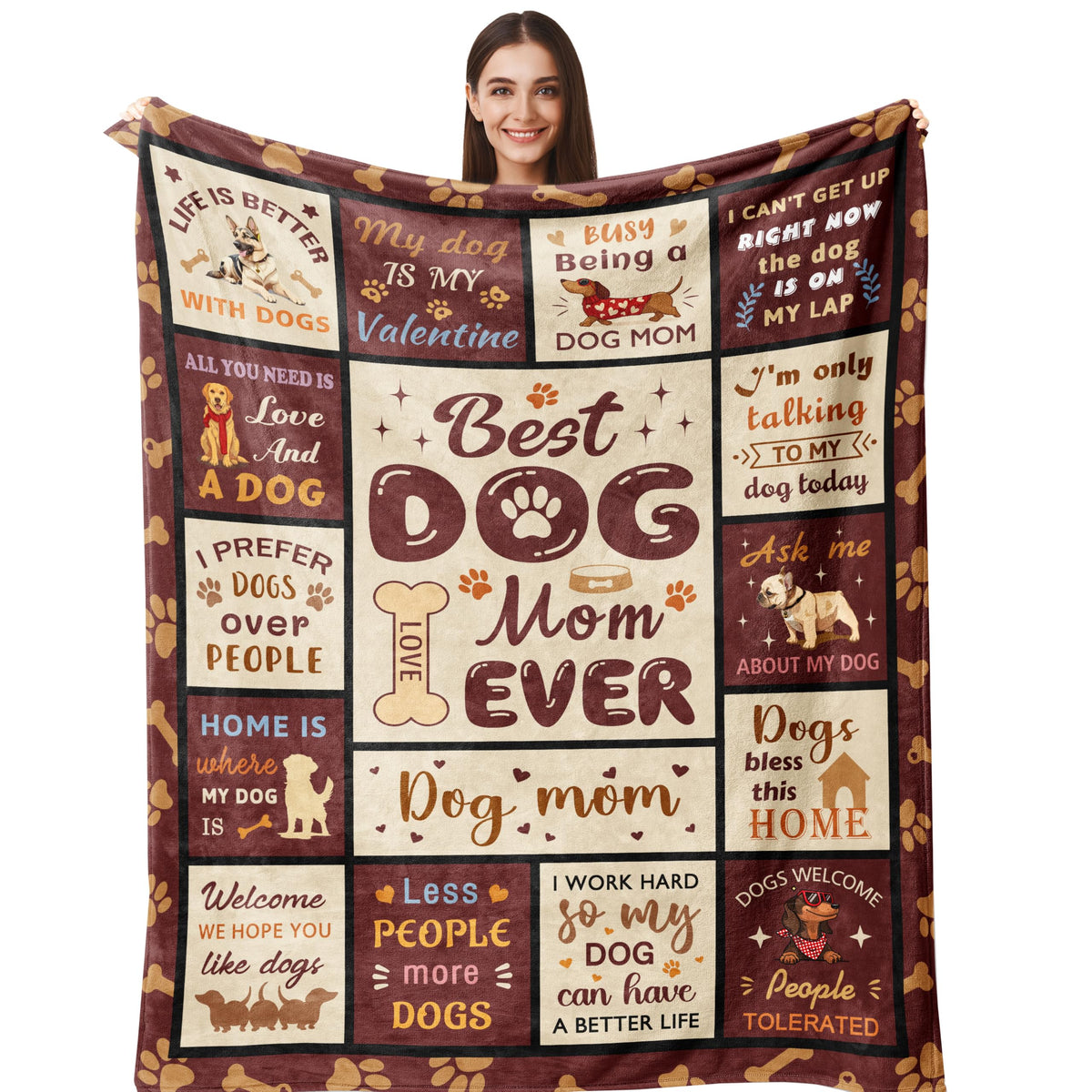 Henazin dog mom blanket close-up of soft fabric for warm comfort
