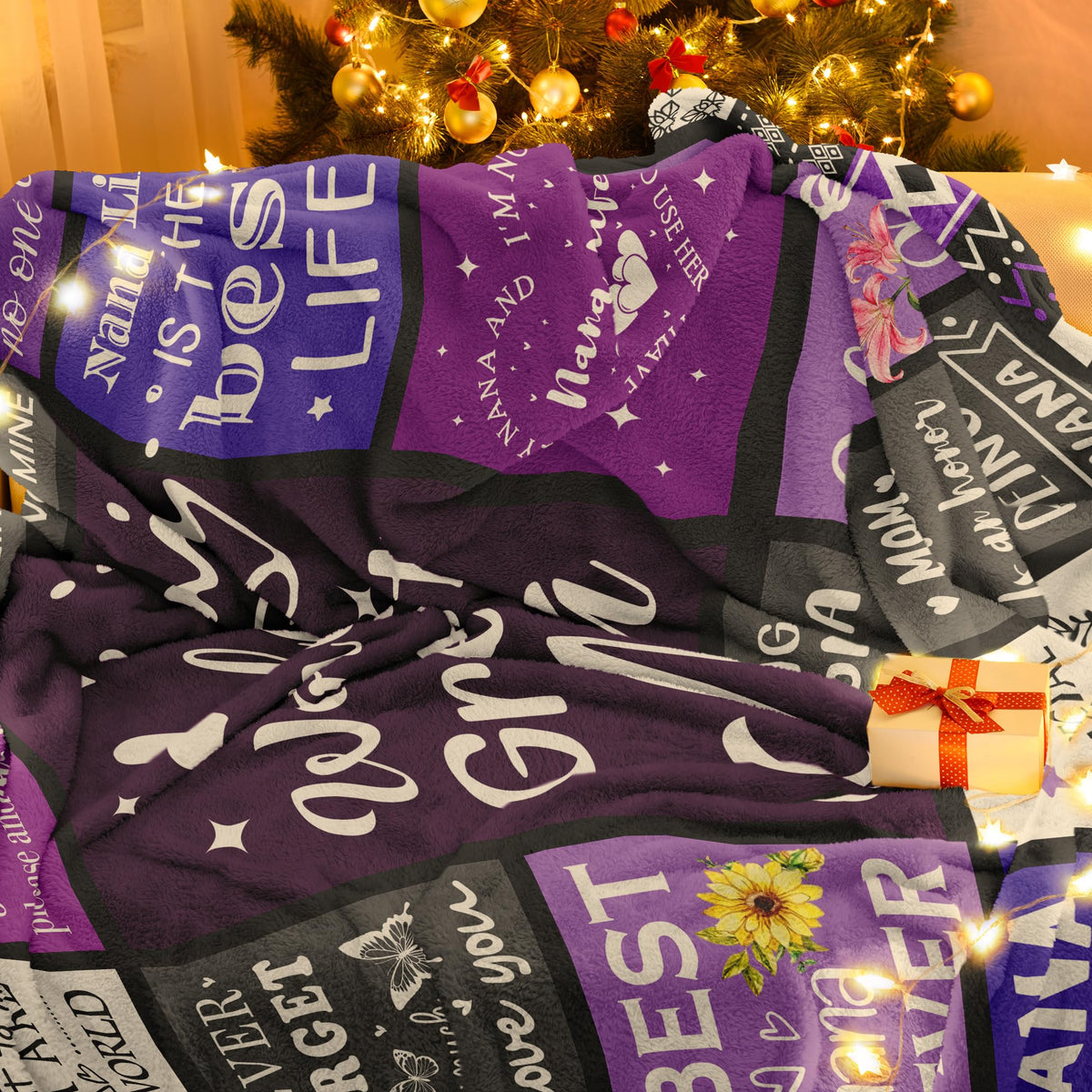 Detailed stitching on Henazin Nana Gifts Blanket highlights durability.