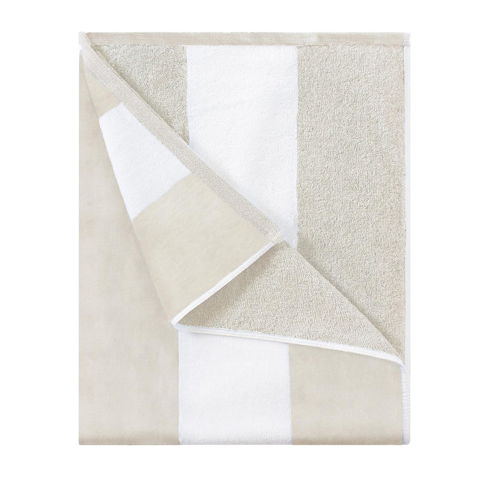 HENBAY cotton oversized beach towel front view showing generous 70x35 inch size for poolside comfort.