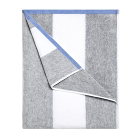 HENBAY cotton oversized beach towel in gray stripes drying quickly by the pool.