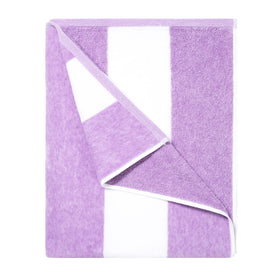 HENBAY cotton oversized beach towel, purple stripe, large 70x35 inches, shown on the sand for generous coverage.