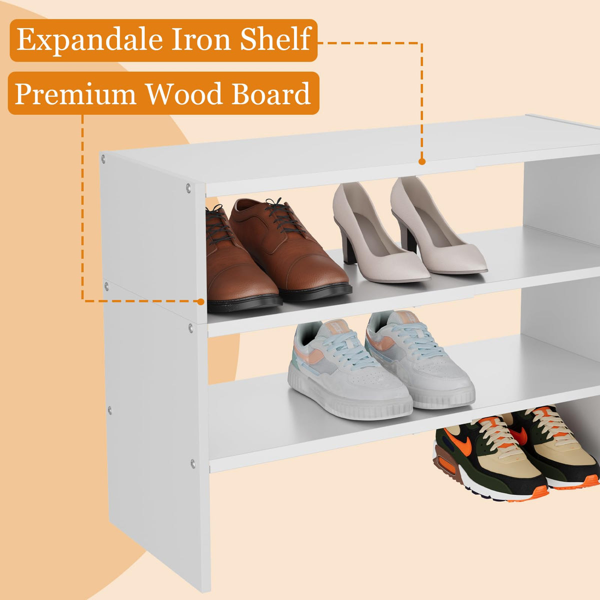 Hencawima each tier supports up to 22lbs for sturdy organization.