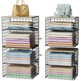 Hencawima 4Tier Widened Closet Organizer for maximizing closet space and easy access to clothing.