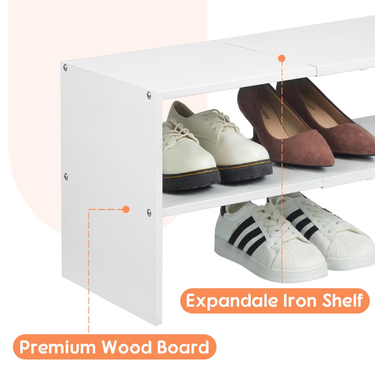 Hencawima closet shoe storage showing capacity for 6-12 pairs