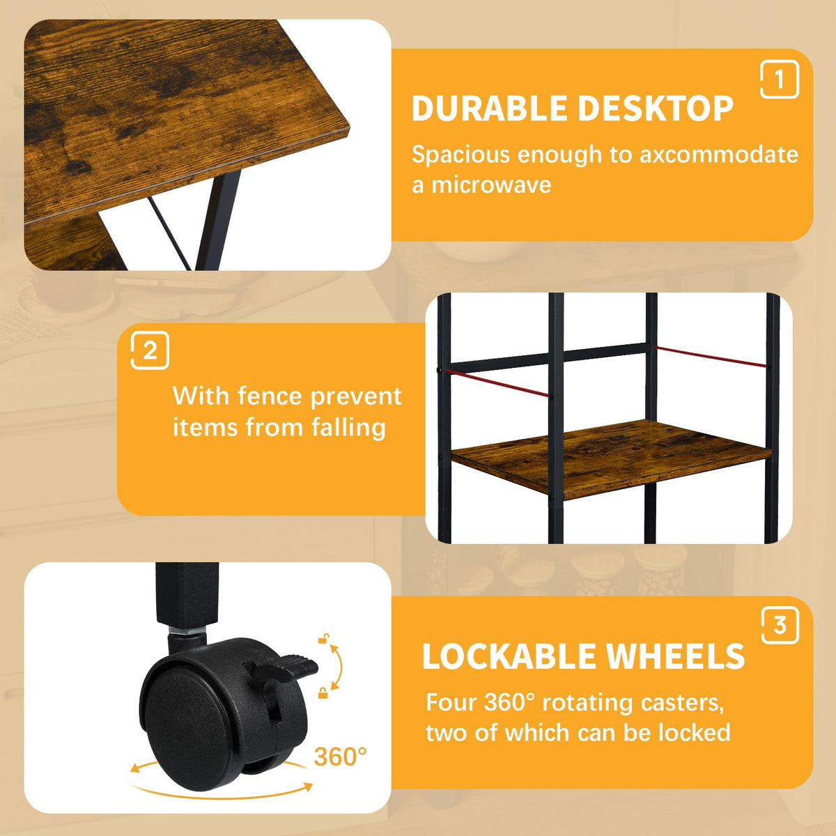 Hencawima coffee bar station cart creates a compact beverage nook.