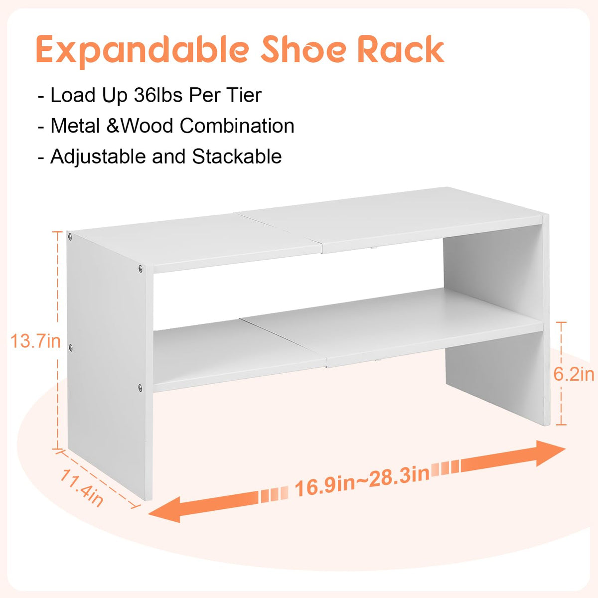 Hencawima easy-assembly shoe rack ready for quick setup