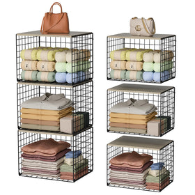 Hencawima extra-long closet organizer with top board providing double storage in a wardrobe