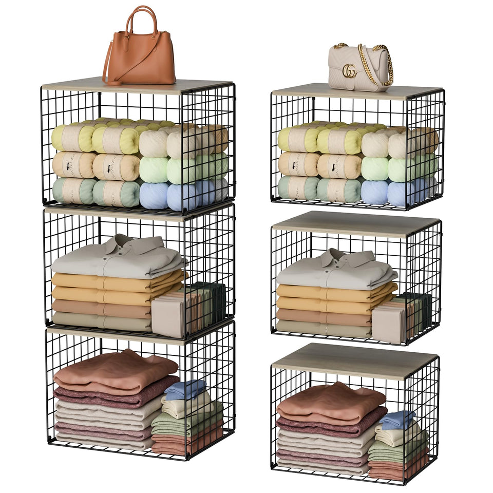 Hencawima extra-long closet organizer with top board providing double storage in a wardrobe