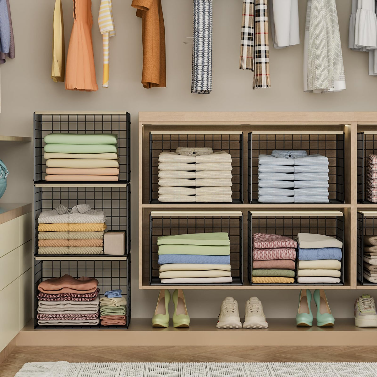 Hencawima modular closet cubes offering flexible clutter control for clothes and accessories