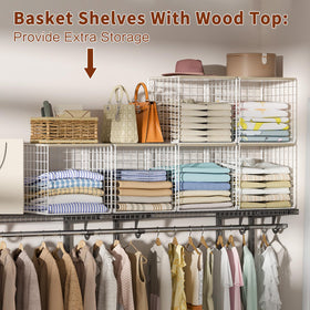Hencawima stackable closet shelf organizer optimizes small-space storage.