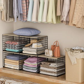 Hencawima sturdy metal wire organizer highlighting durable frame for closet storage