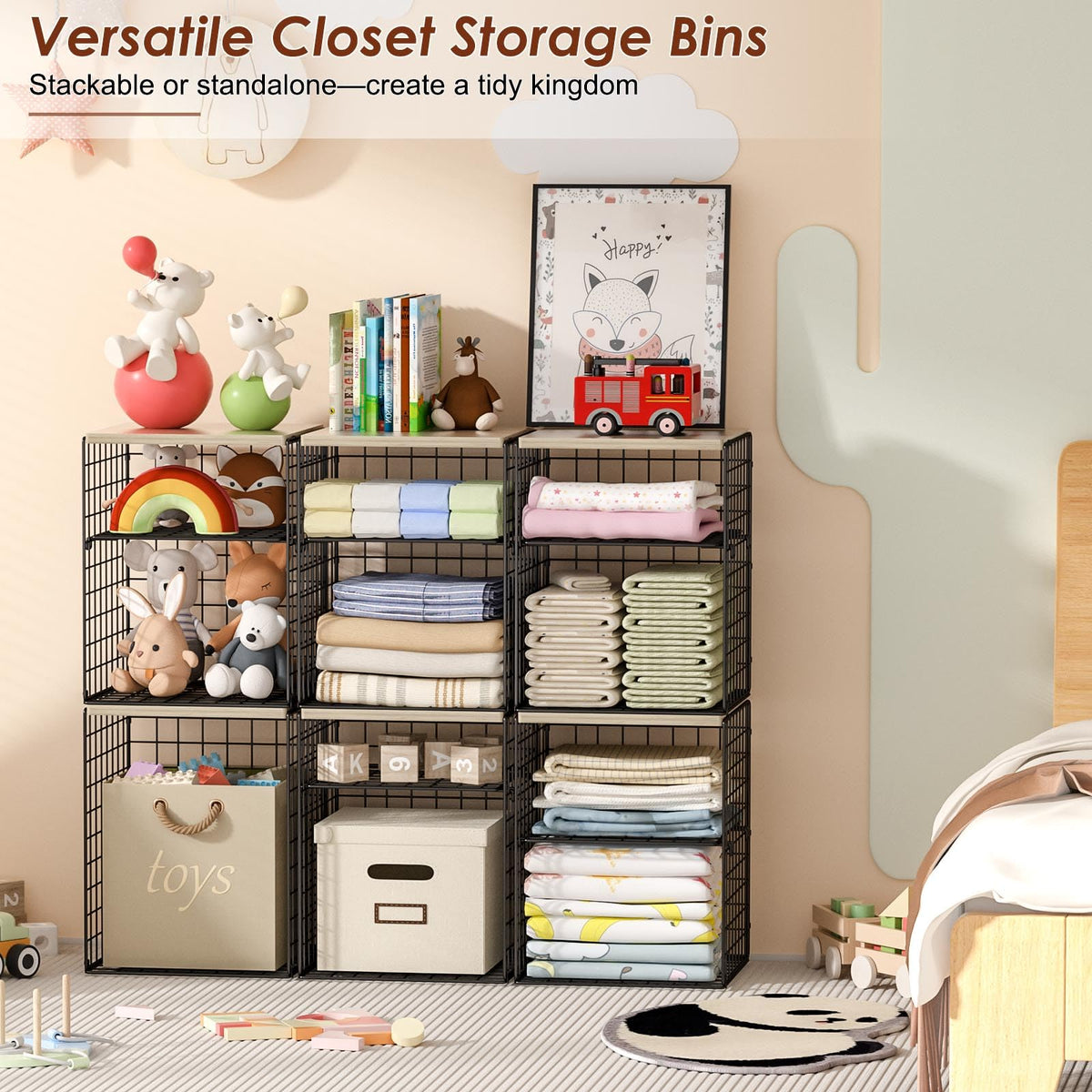 Hencawima versatile storage solution for clothes, towels, toys, and books
