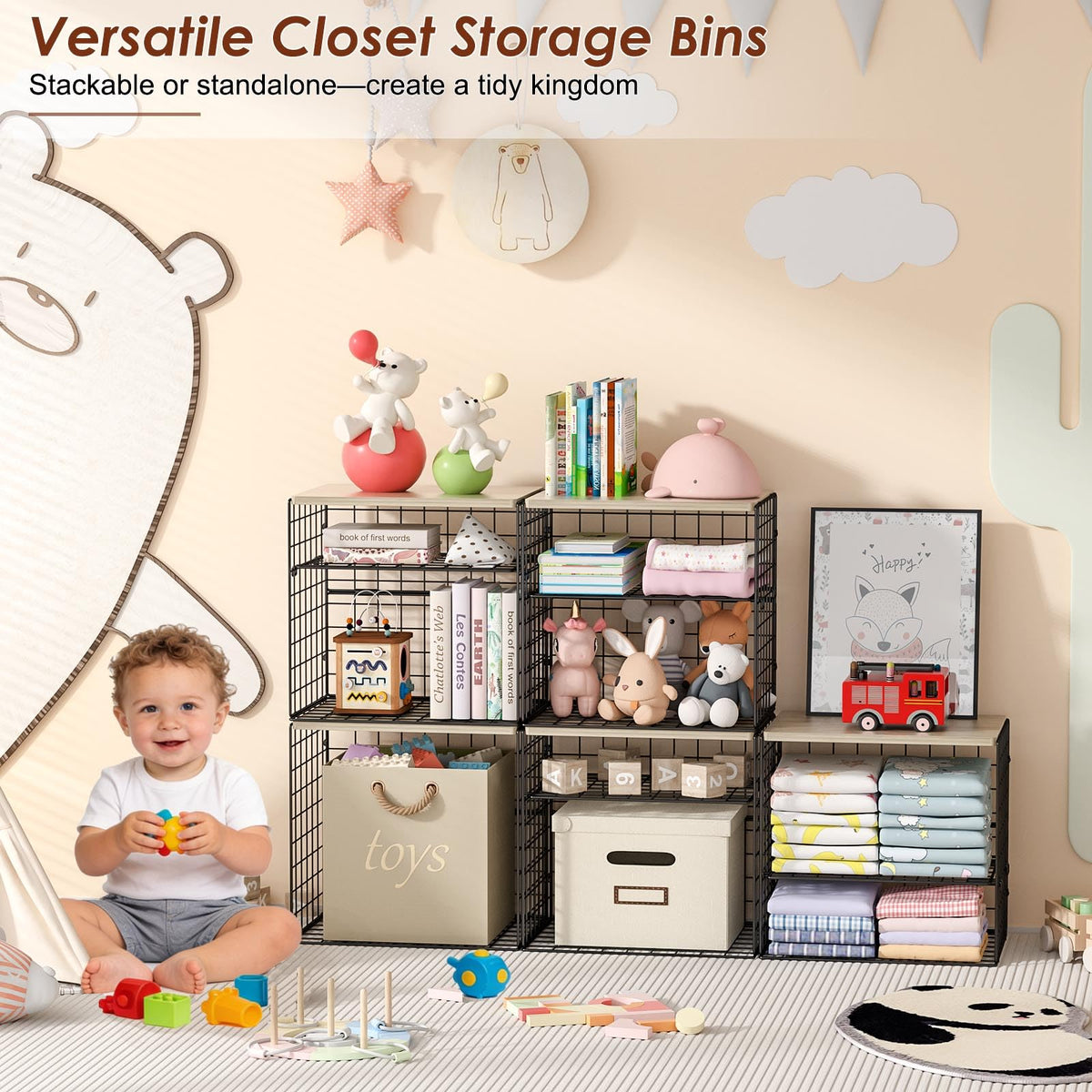 Hencawima wardrobe storage solution helps you maximize vertical space.