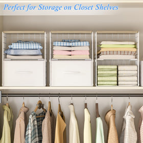 White fabric closet drawer blends with modern interiors