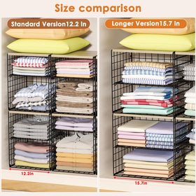 Hencawima wood top shelf adds extra surface for hats, bags, or folded garments.