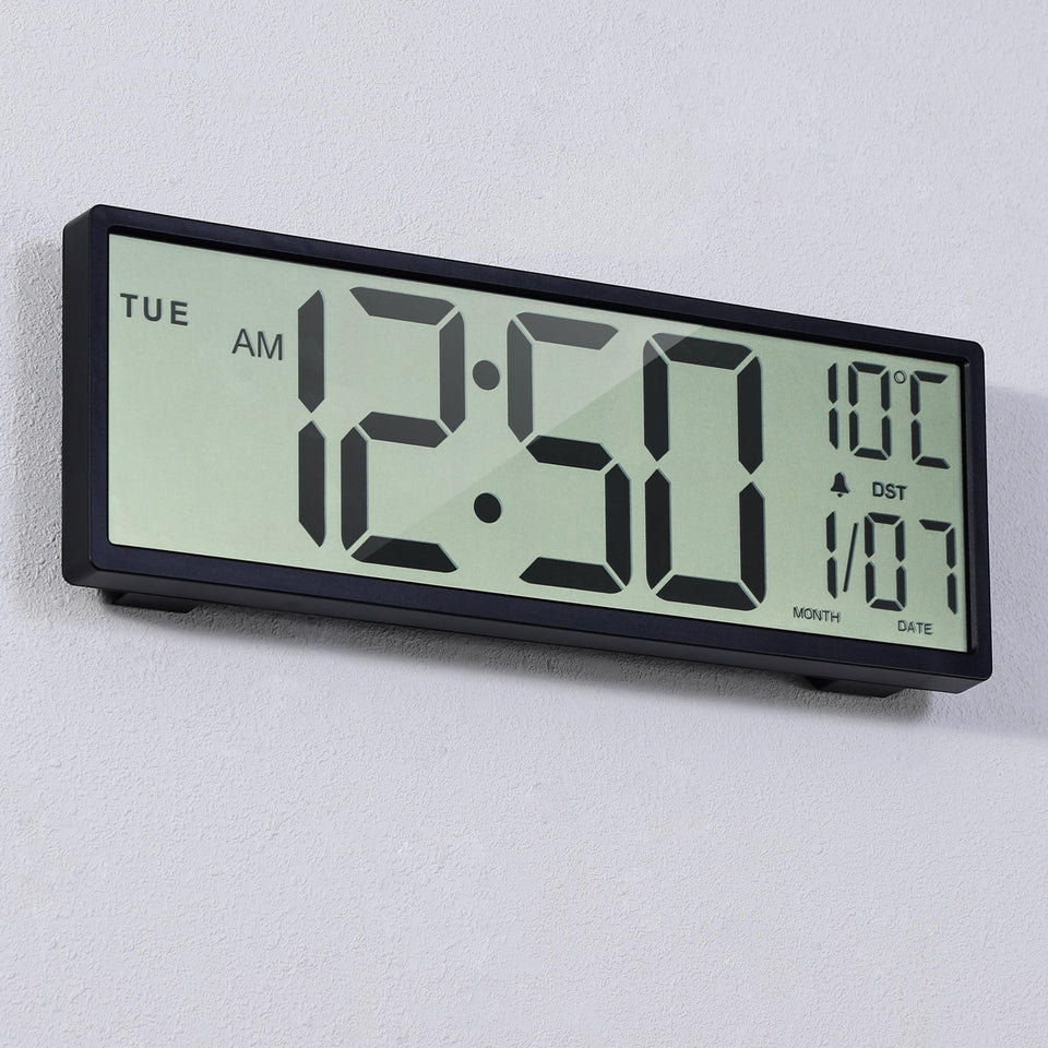 Henescribe 15-inch digital wall clock display with large numerals for easy viewing.