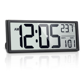 Henescribe 16inch large digital wall clock with clear display for easy reading from afar