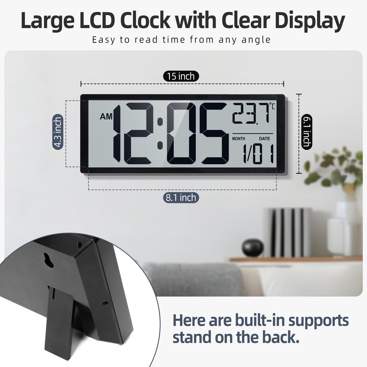Henescribe battery-powered clock offers cord-free placement anywhere