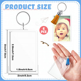 Henoyso clear acrylic photo keychain panel for easy photo swap.