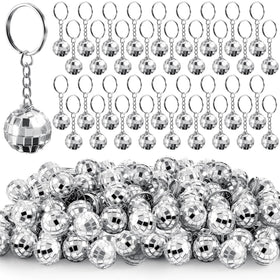 Henoyso mini disco ball keychain close-up mirror finish for style.