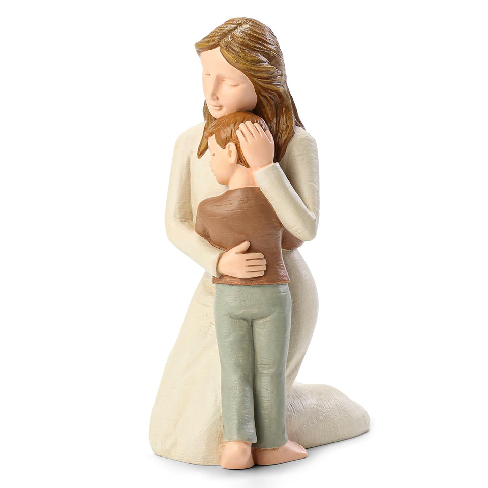 Hensonever mother and son figurine with hand-painted detail for refined home decor