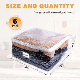 Heonay 6-pack clear bags for blankets keeps bedding neatly organized.