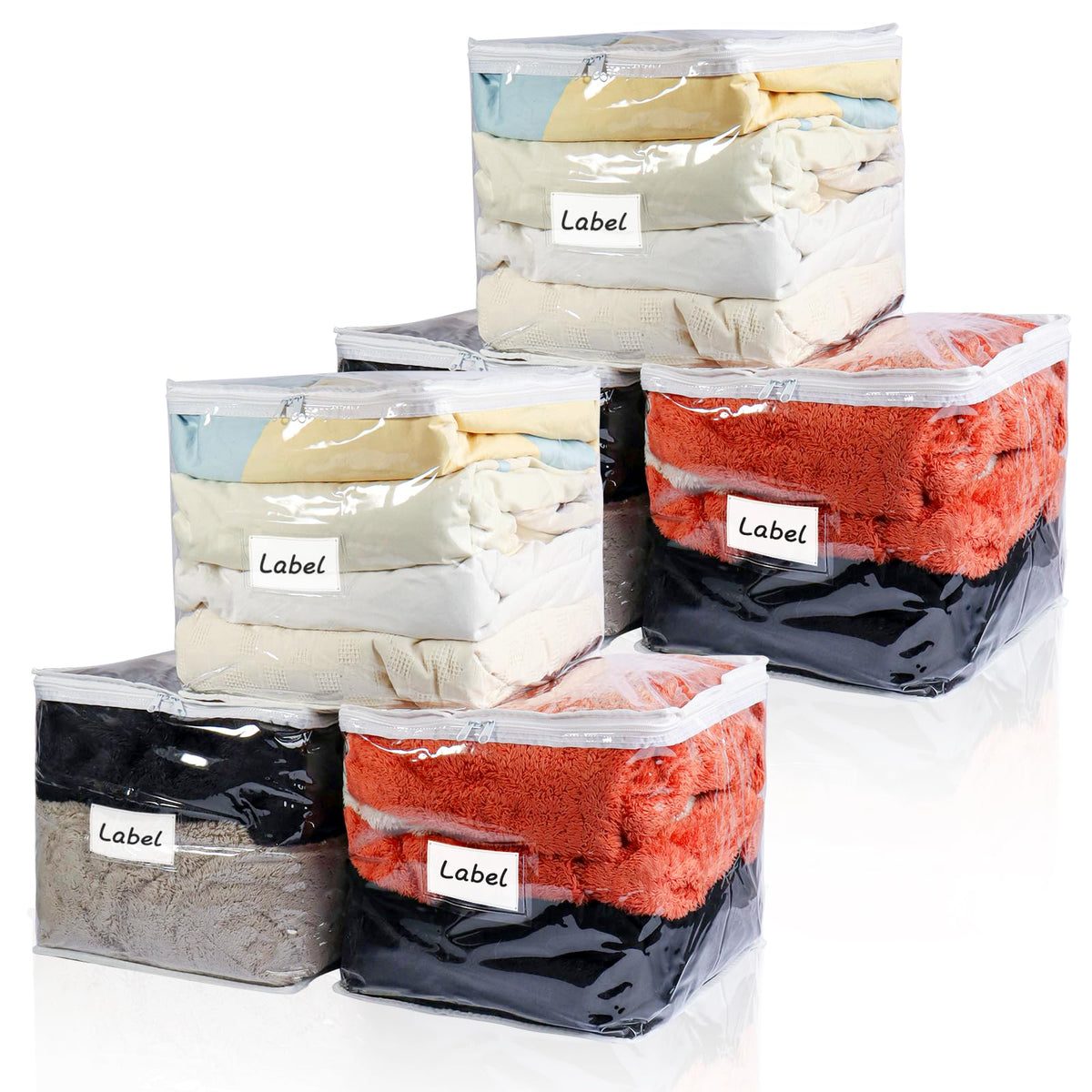 Heonay clear zipper storage bag shows clothes clearly for quick identification.