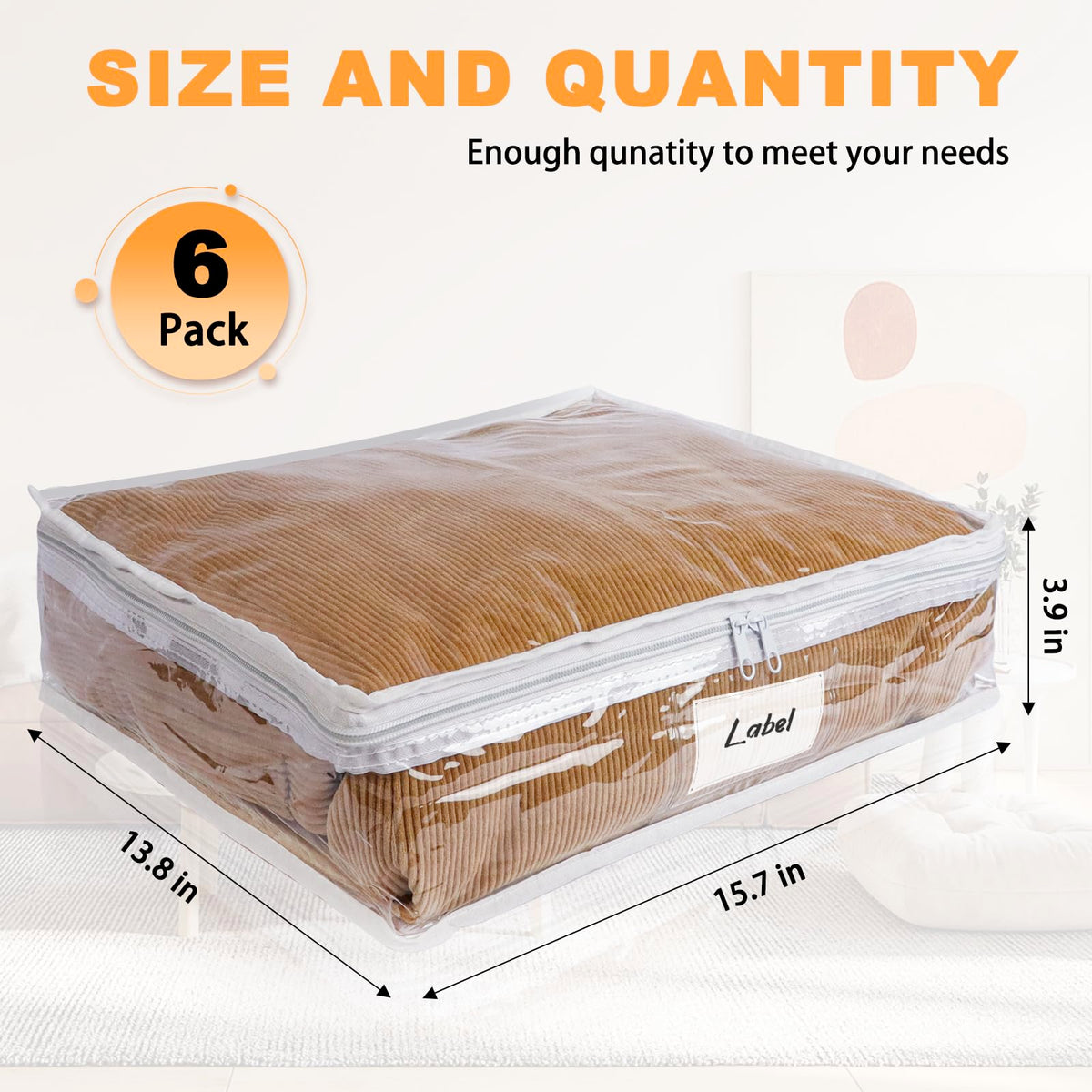 Heonay 6-pack versatility suits bedding, clothing, cosmetics, or toys.