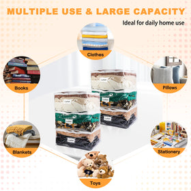 Heonay transparent storage bags for clothes simplify wardrobe organization.