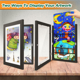 HEPFLANZE crystal-clear acrylic cover protects kid art without glare