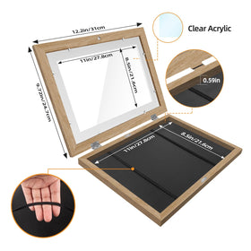 HEPFLANZE wooden frame with mat and clear acrylic cover for vibrant displays