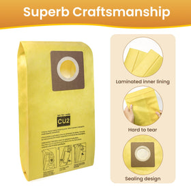 HeptaFiltra AH10243 20-pack bags cardboard collar for quick secure installation.