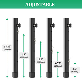Herbert-fty packaging contents: risers, eye bolts, locking pins for setup.